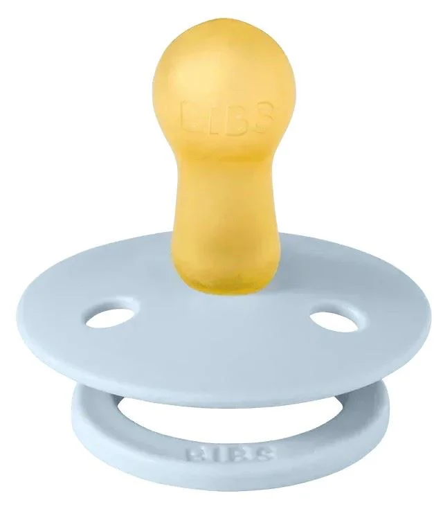 Set 2 suzete rotunde din latex BIBS Studio Colour Polka dot Baby Blue/Steel (6-18 luni) foto