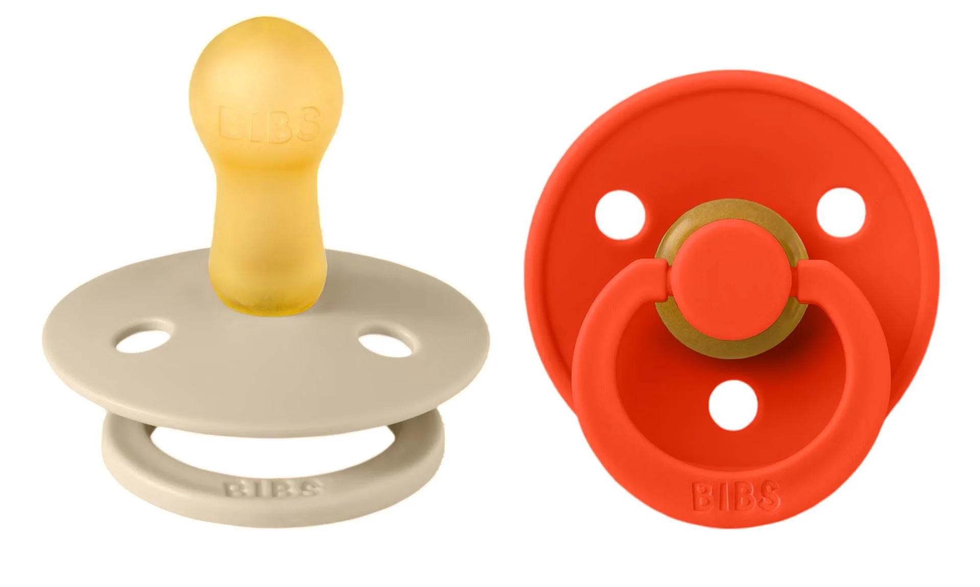 Set 2 suzete rotunde din latex BIBS Colour Vanilla/Candy Apple (0-6 luni) foto