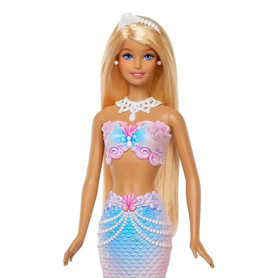 Papusa Barbie Sirena stralucitoare, cu functie de facut baloane de sapun foto