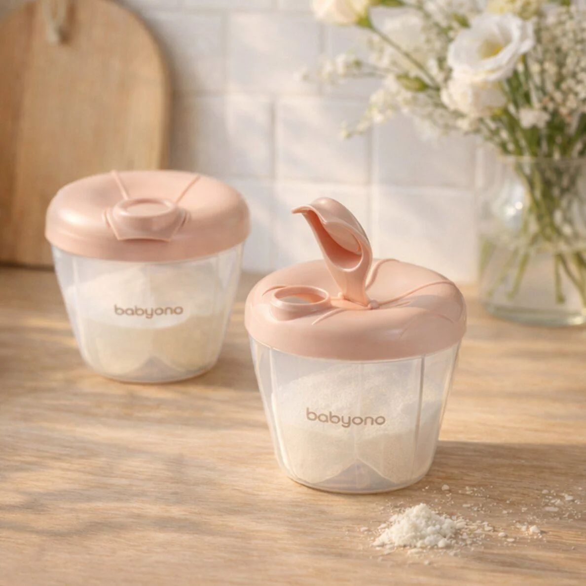 Dozator pentru lapte praf BabyOno Beige foto