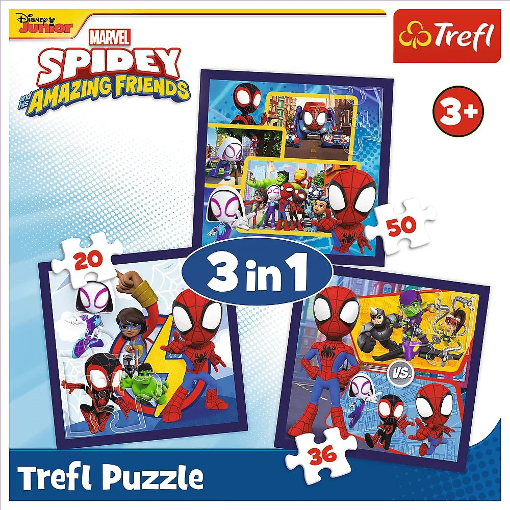 Puzzle Trefl 3 in 1 Spidey si prietenii uimitori foto