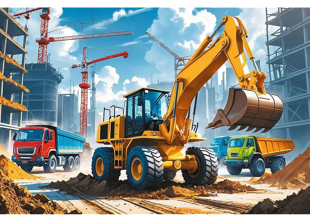 Puzzle Trefl Tractor incarcator-excavator, 60 el. foto