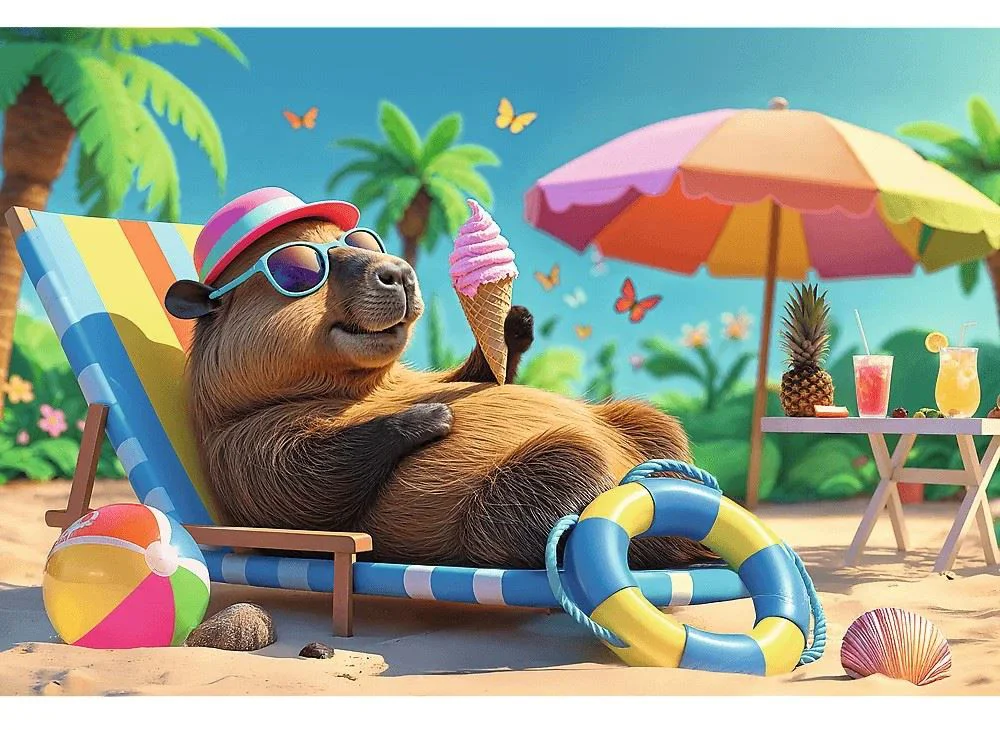 Puzzle Trefl Capybara style relax, 100 el. foto