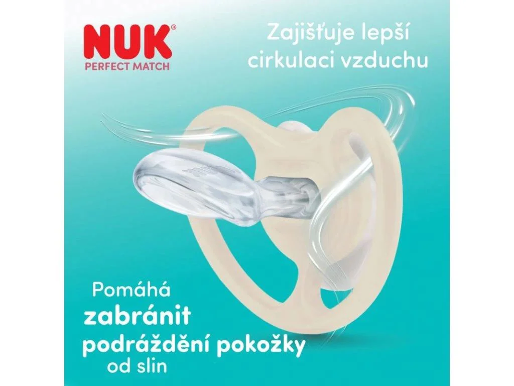 Ортодонтическая силиконовая пустышка NUK Perfect Match Air (6-18 мес.) foto