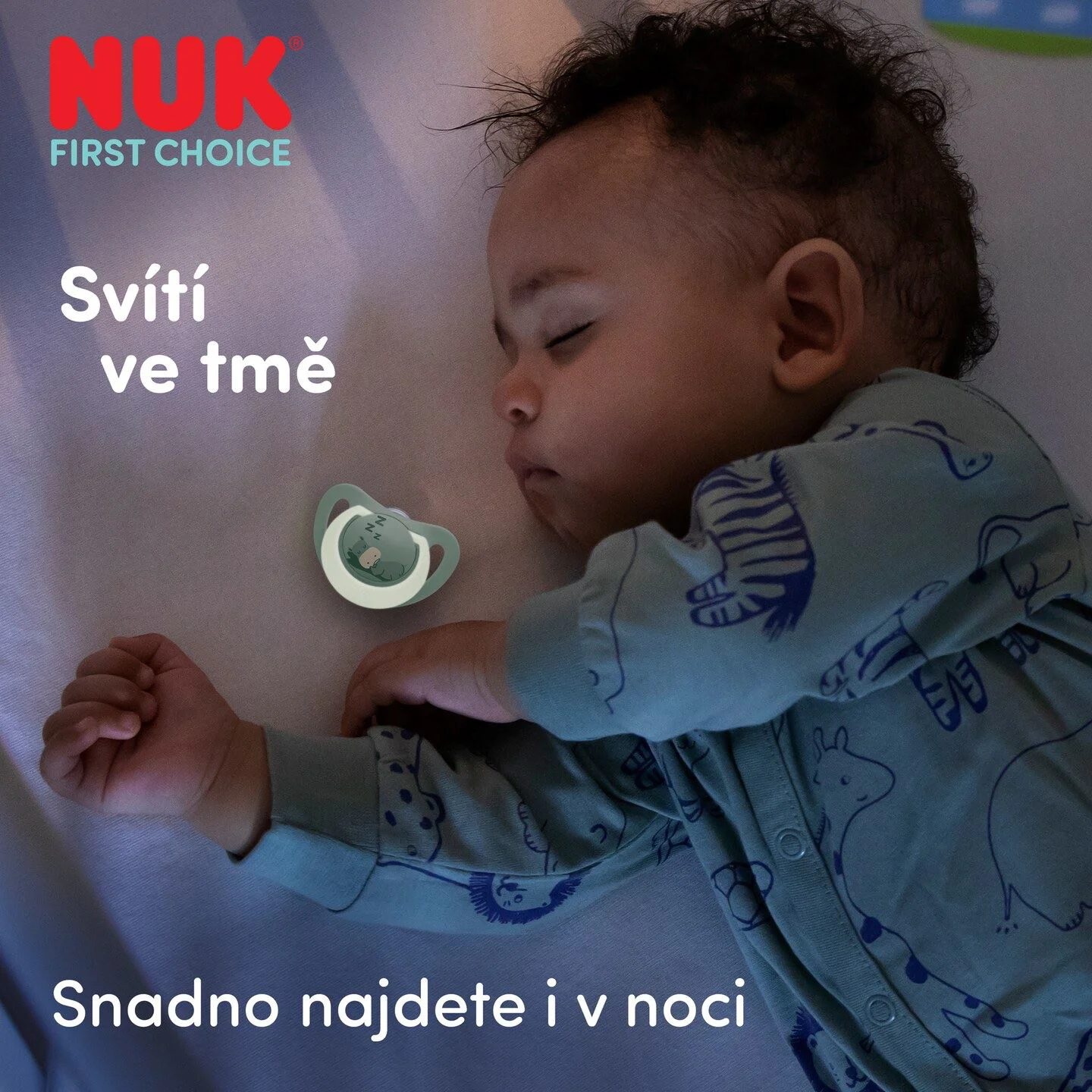 Ортодонтическая силиконовая пустышка NUK First Choice Night светящаяся (0-6 мес.) foto