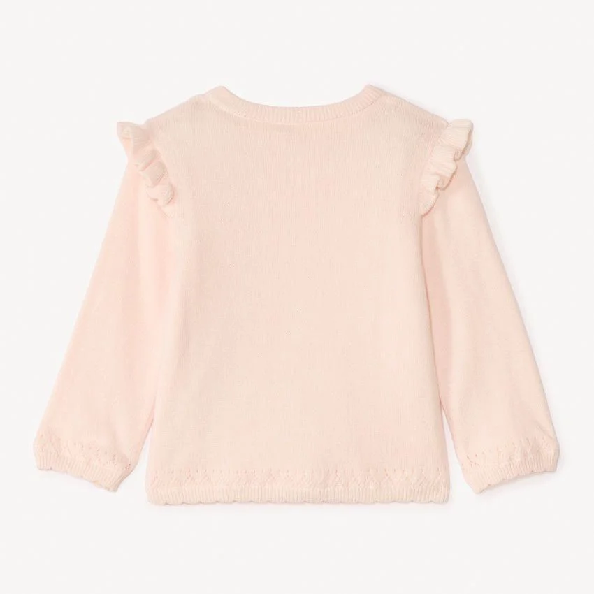 Orchestra Cardigan tricotat cu broderie Pink foto
