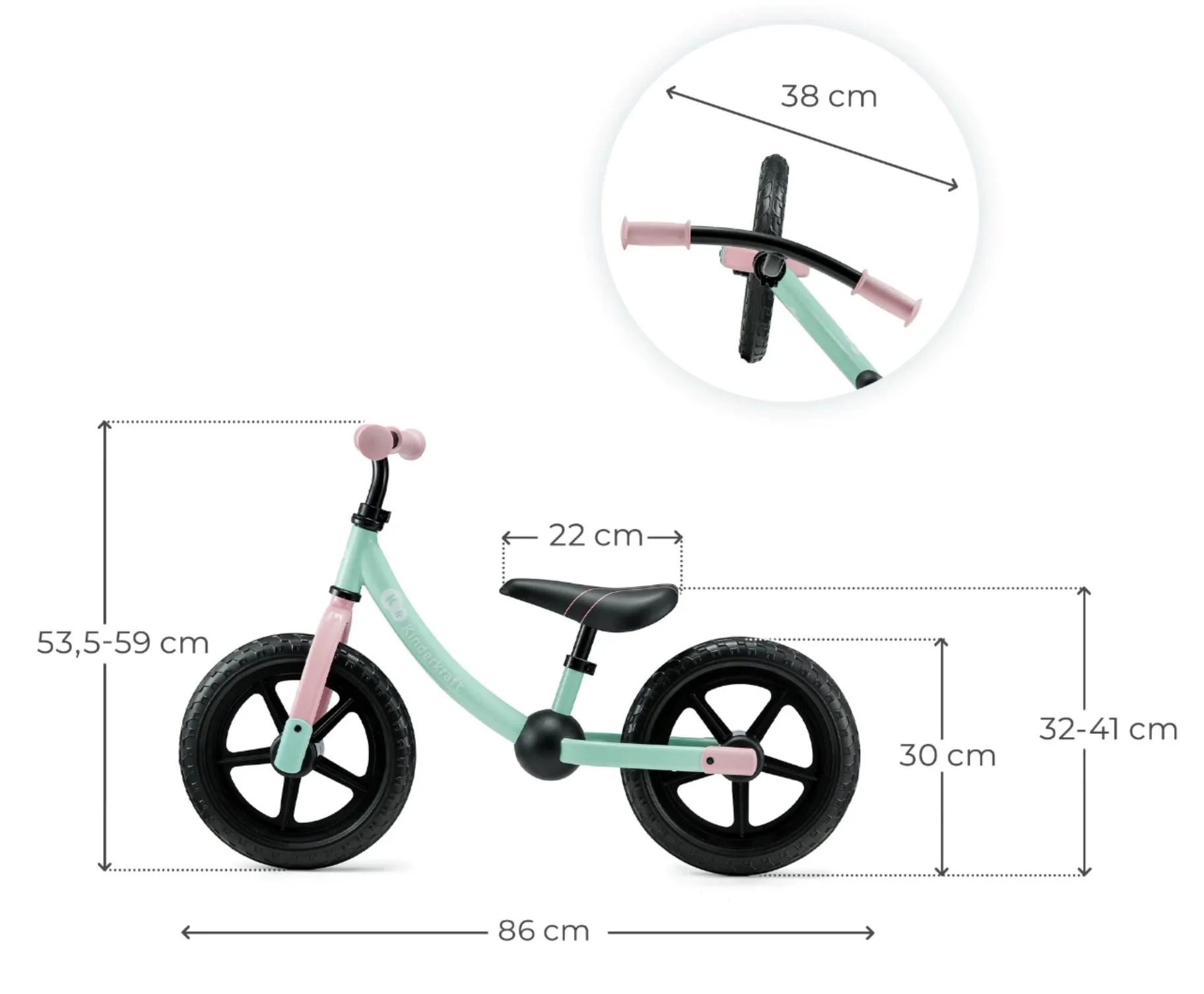 Bicicleta fara pedale Kinderkraft 2Way Candy Mint foto