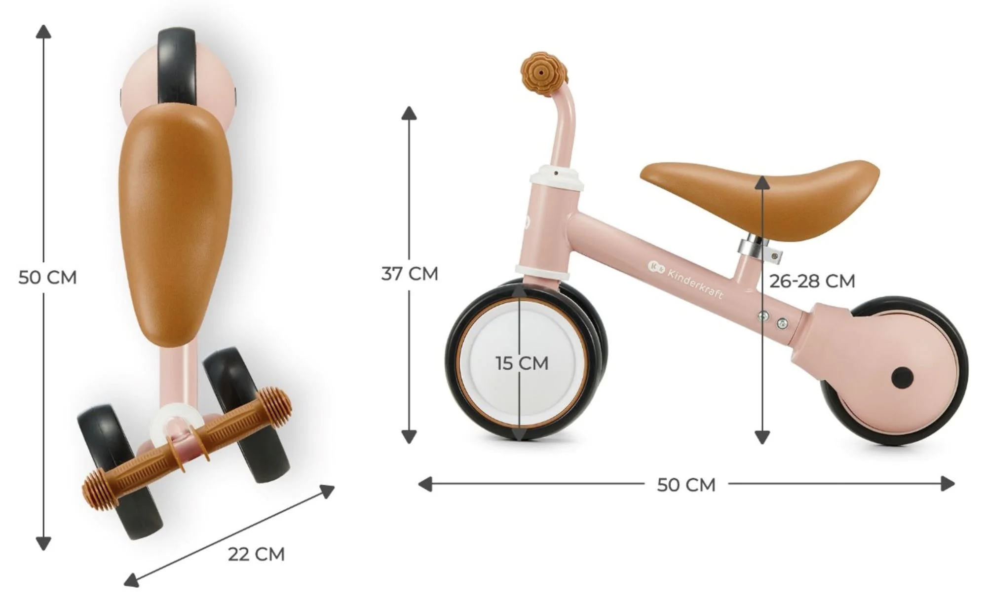 Bicicleta fara pedale Kinderkraft Cutie Roz foto