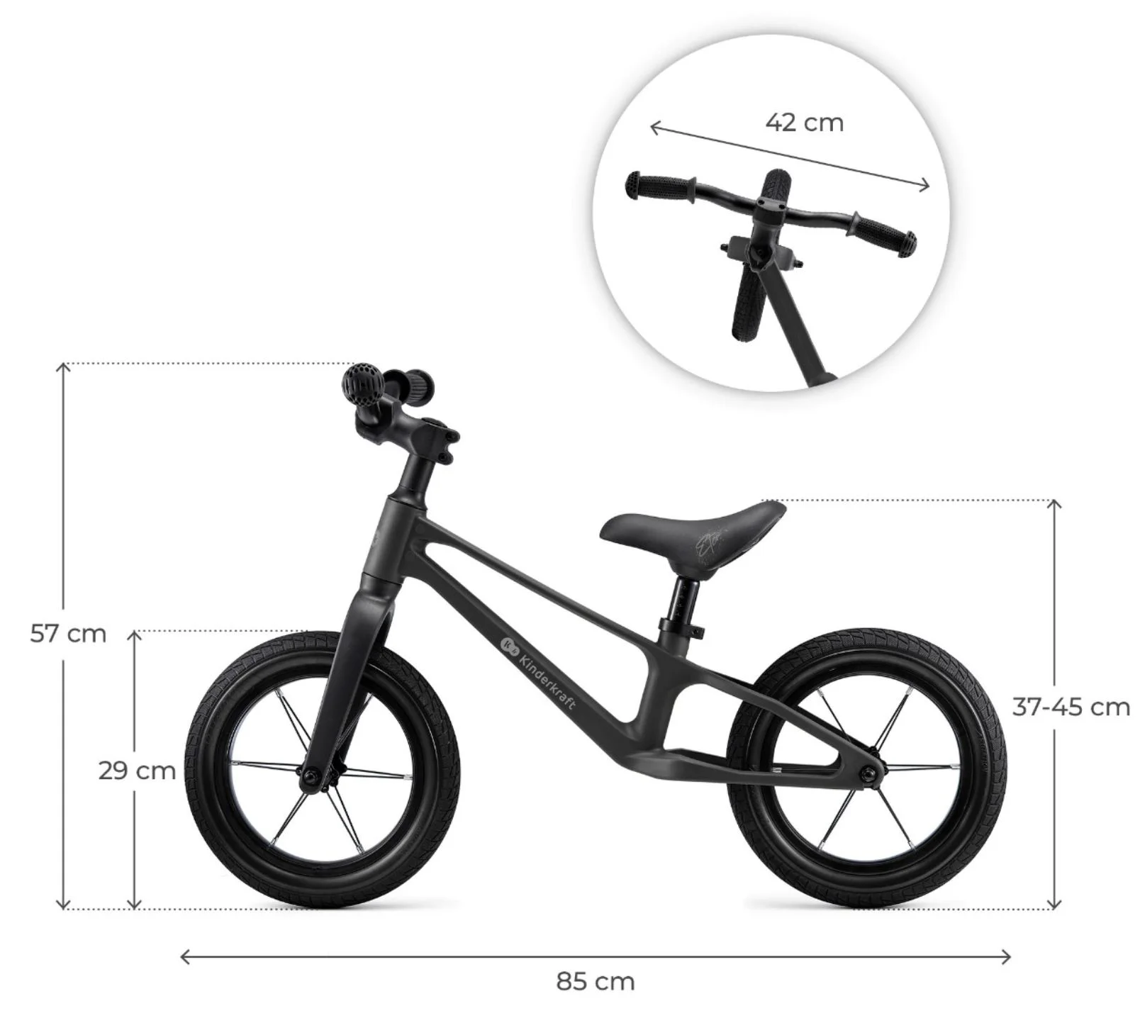 Bicicleta fara pedale Kinderkraft Enter Negru foto