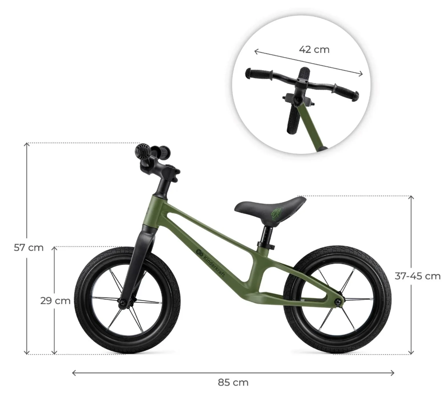 Bicicleta fara pedale Kinderkraft Enter Verde foto