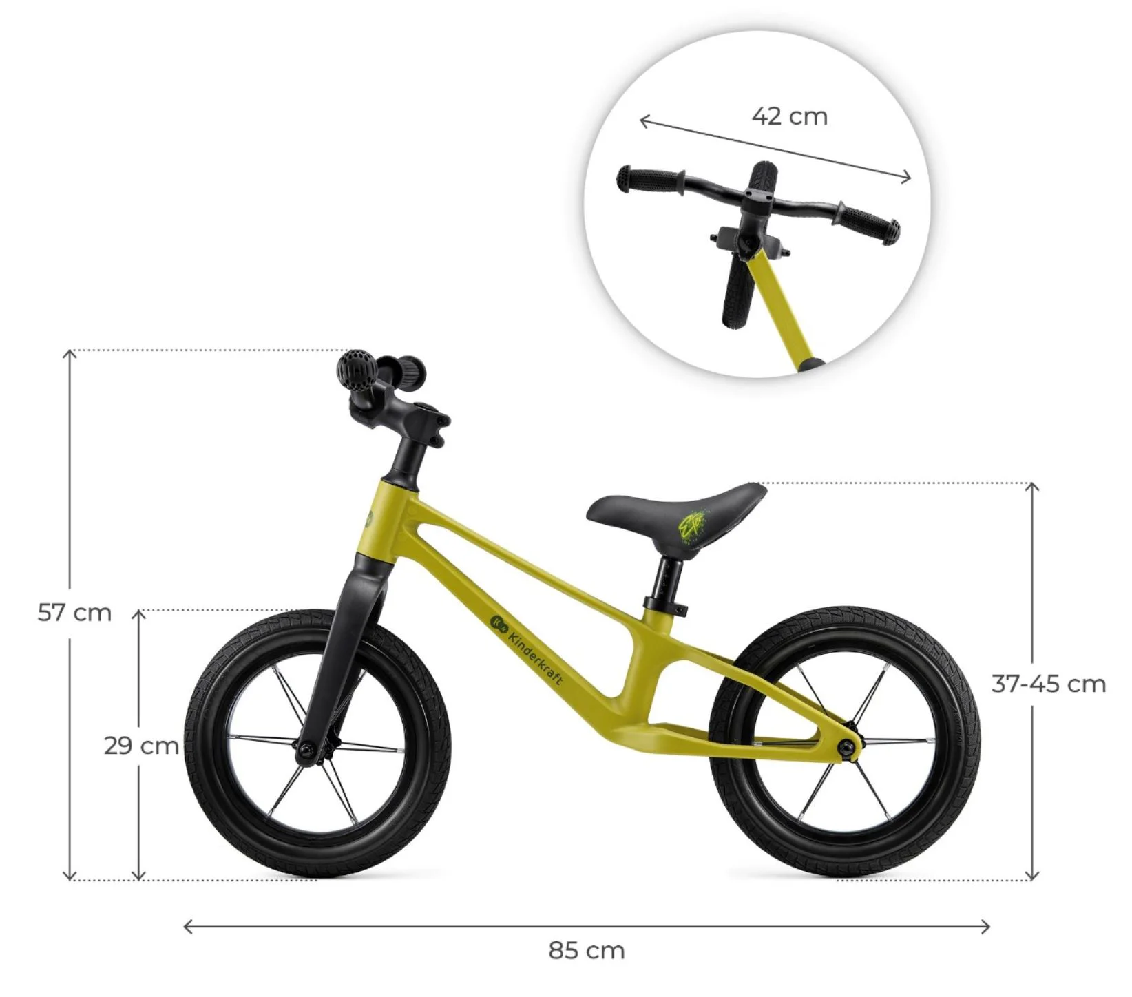 Bicicleta fara pedale Kinderkraft Enter Lime foto