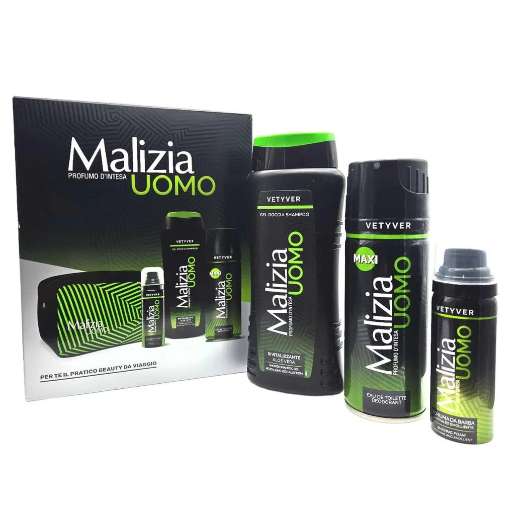 Set pentru barbati Malizia (Gel de dus-sampon 250 ml+Deodorant Spray Maxi 175 ml+Spuma de ras 50 ml) foto