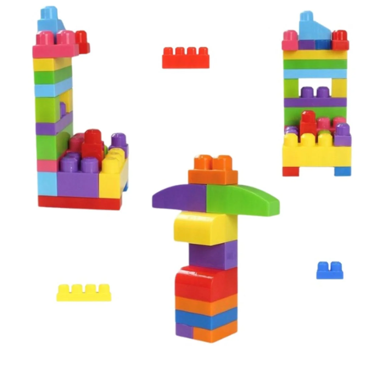Set de constructie Play Toys Galeata cu blocuri, 133 el. foto