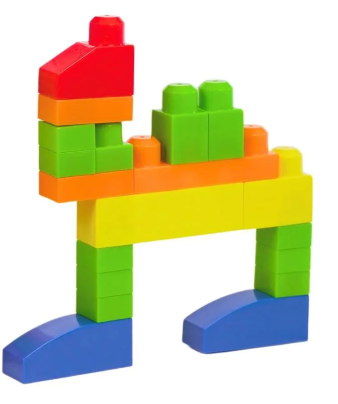 Set de constructie Play Toys Galeata cu blocuri, 133 el. foto