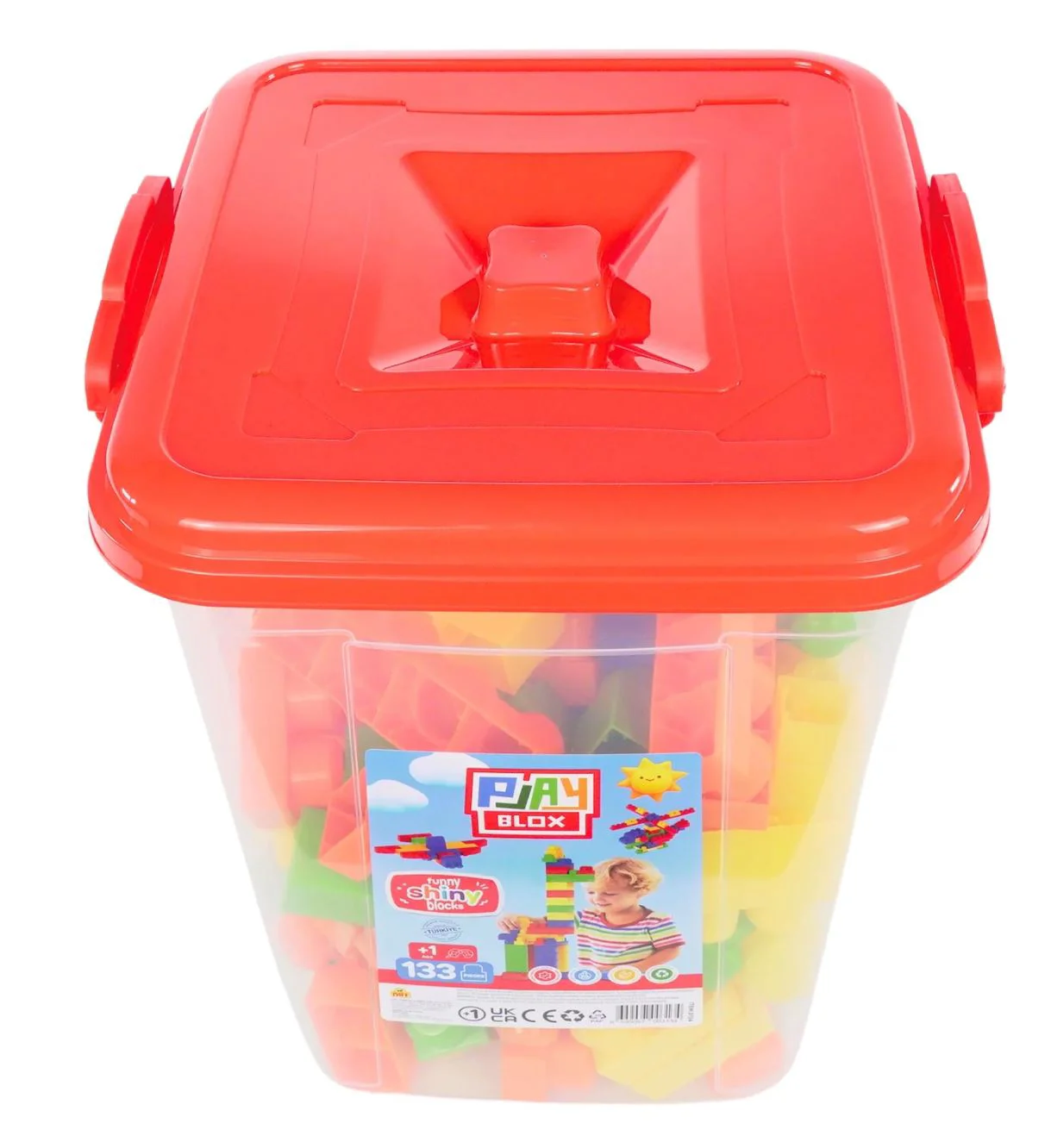 Set de constructie Play Toys Galeata cu blocuri, 133 el. foto