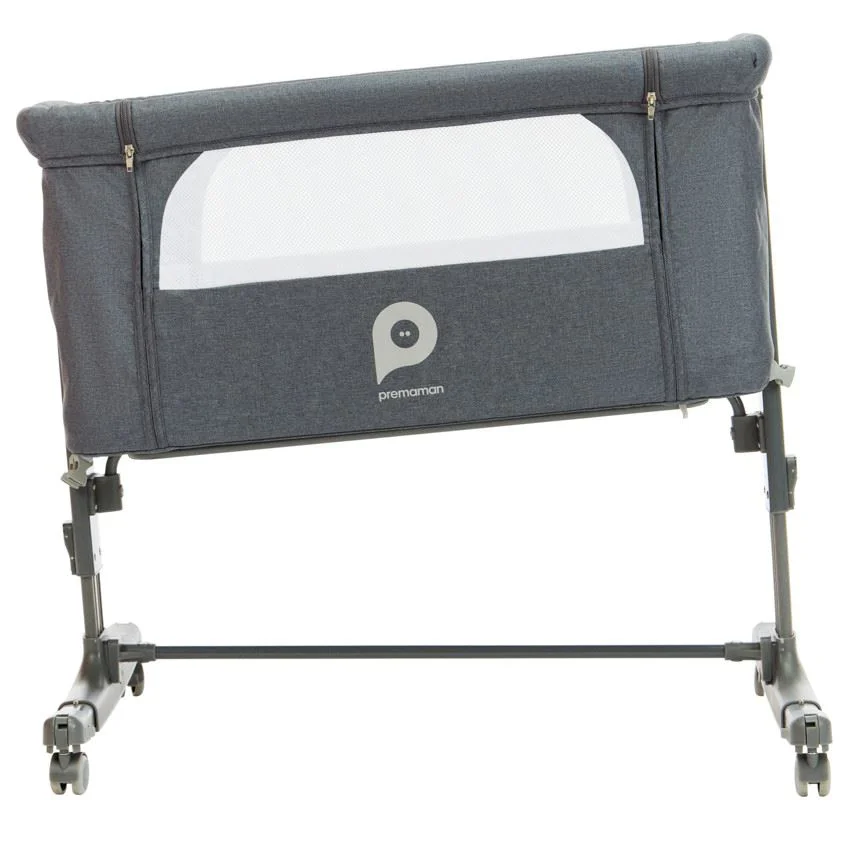Patut co-sleeper cu roti Premaman Bisoo Grey foto