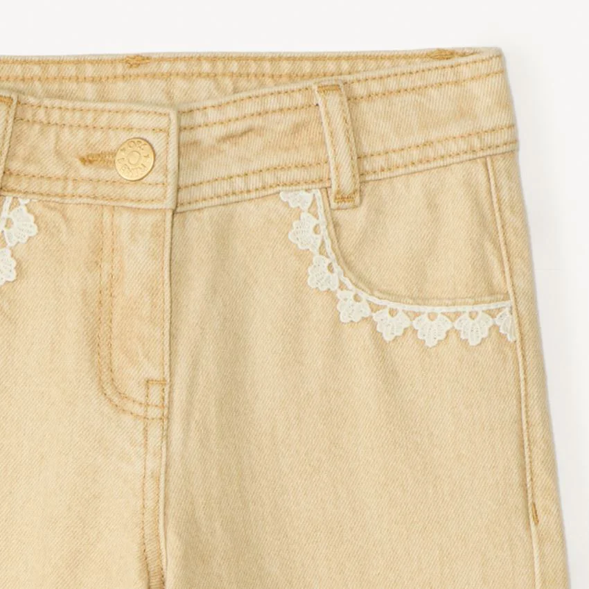 Orchestra Blugi largi cu broderie Beige foto
