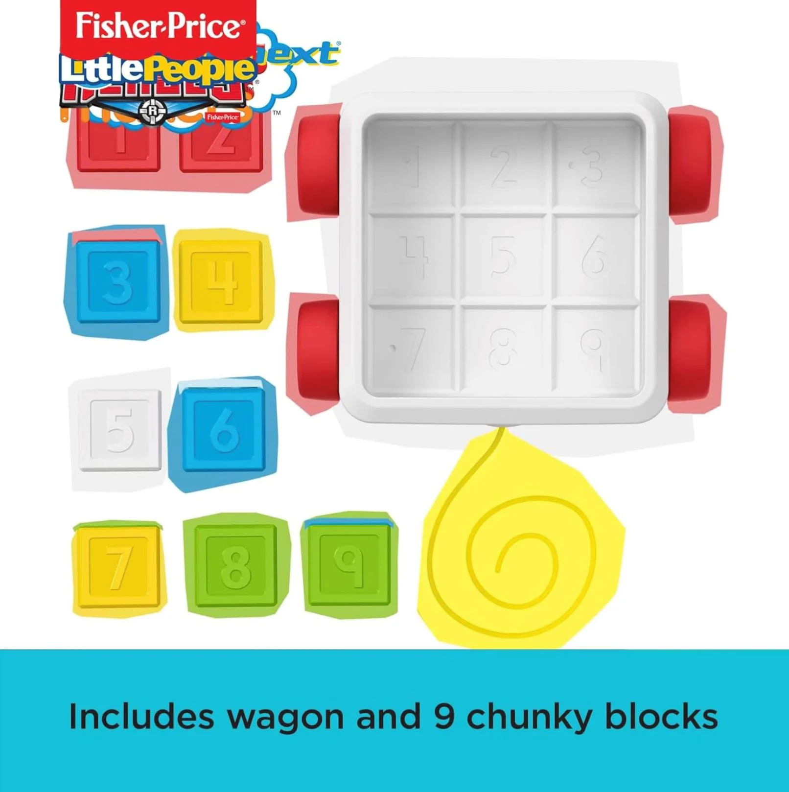 Jucarie de tras Fisher Price cu set de constructie, 9 el. foto