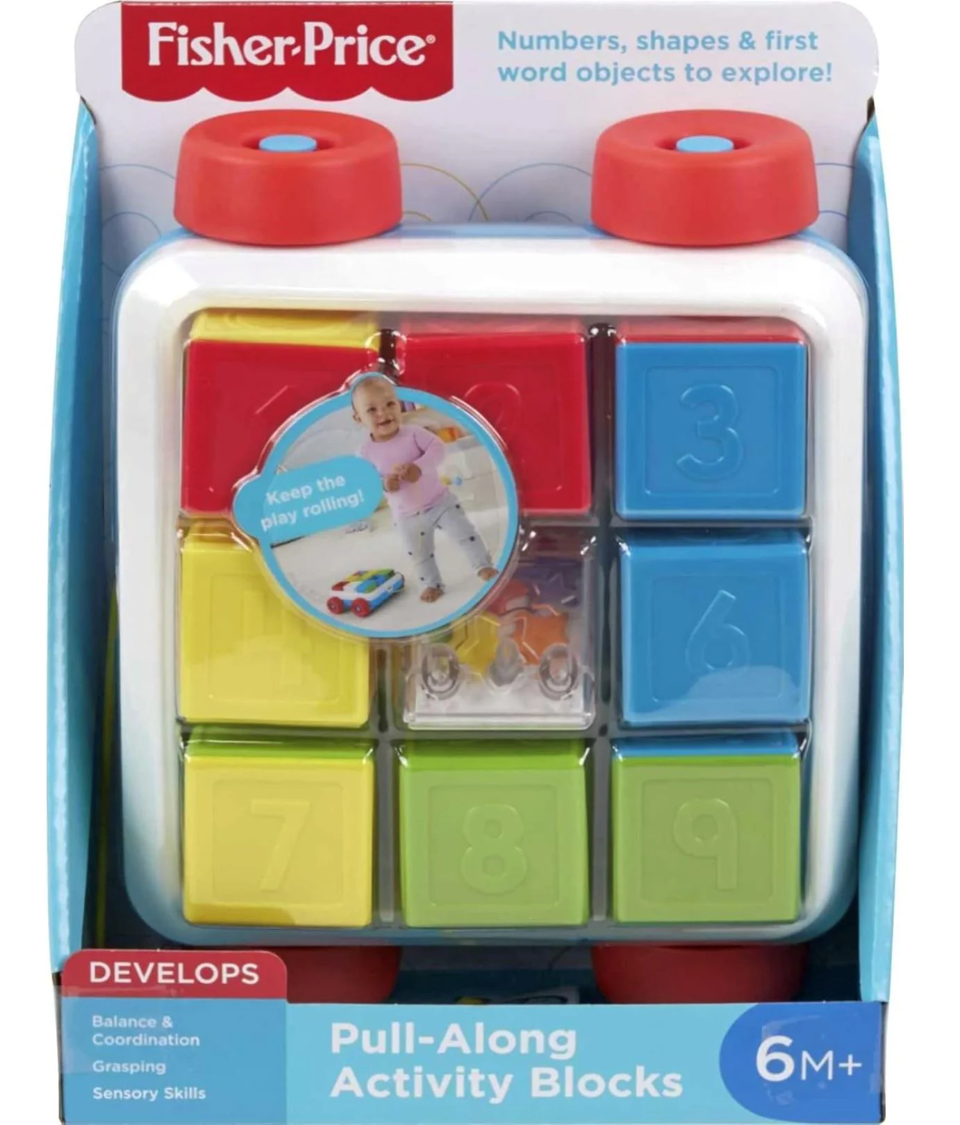 Jucarie de tras Fisher Price cu set de constructie, 9 el. foto