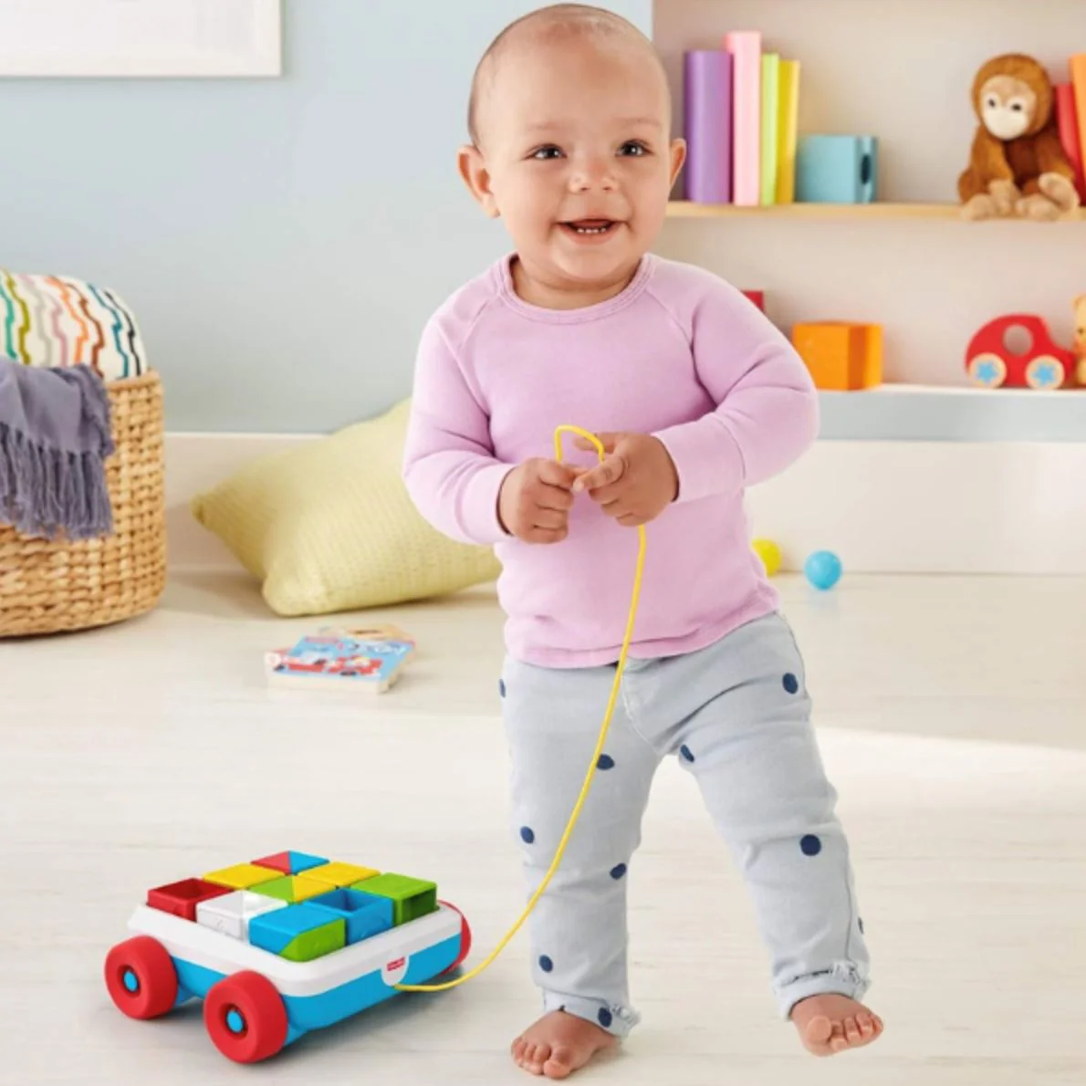 Jucarie de tras Fisher Price cu set de constructie, 9 el. foto