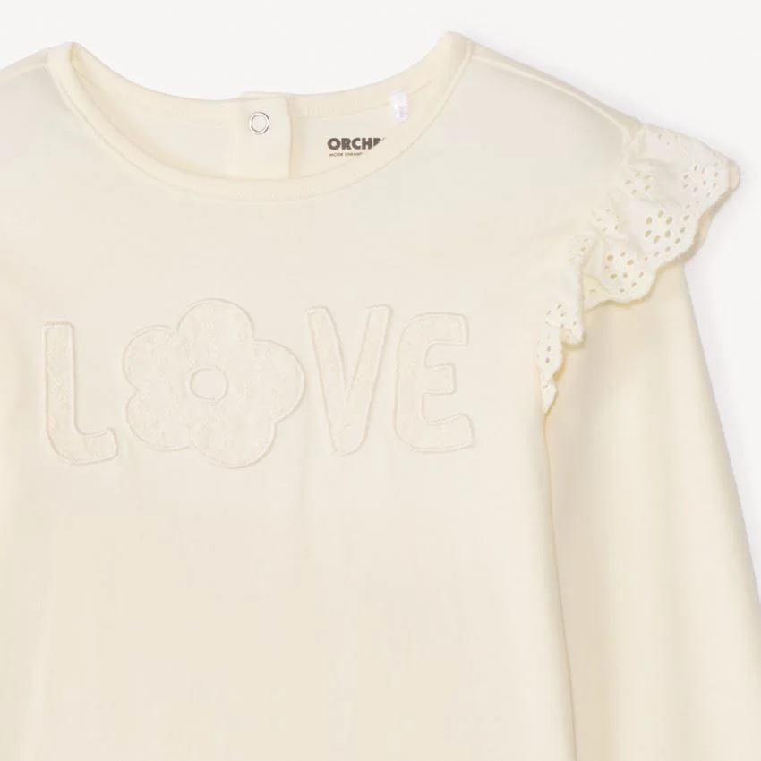 Orchestra Bluza cu maneca lunga cu broderie Love foto