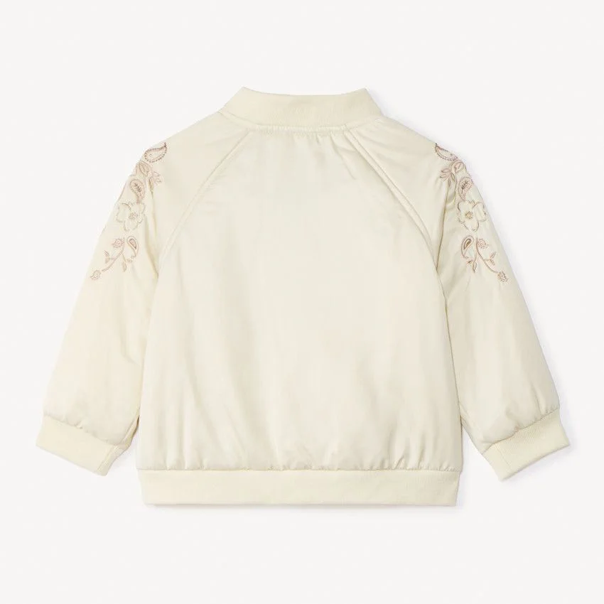 Orchestra Bomber satinat cu broderie Beige foto