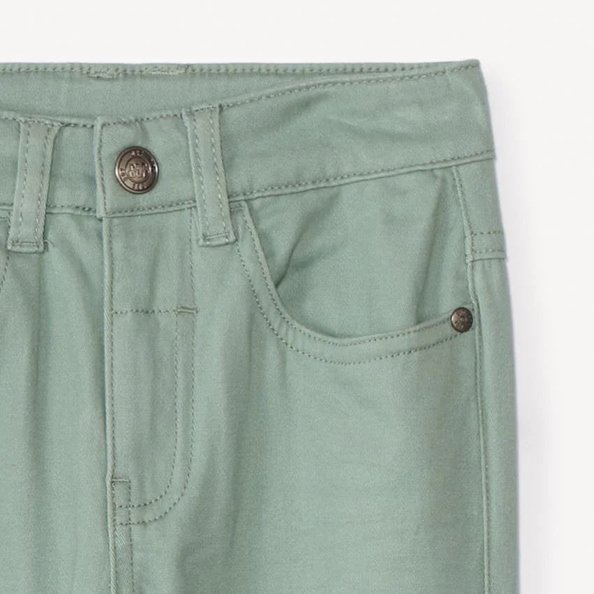 Orchestra Pantaloni slim fit drepti din twill Green foto