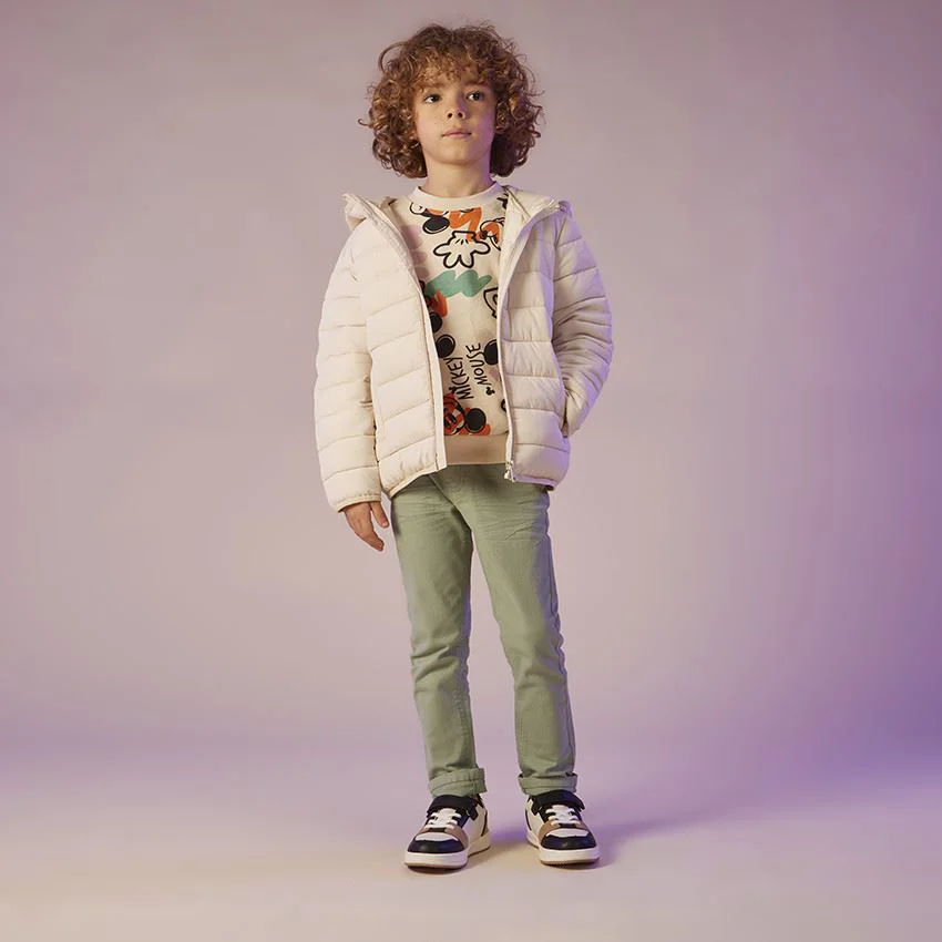 Orchestra Pantaloni slim fit drepti din twill Green foto