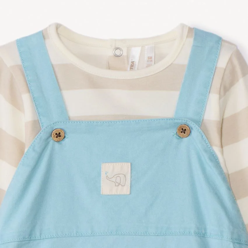 Orchestra Set 2 piese Blue - bluza cu maneca lunga si salopeta lunga foto