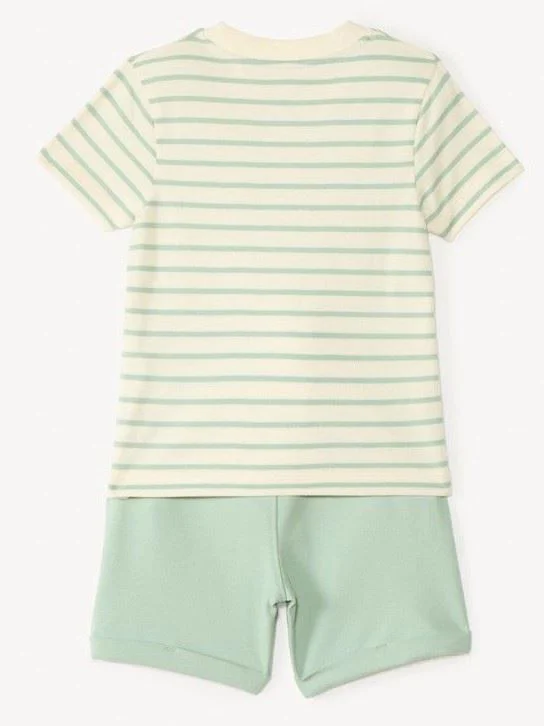 Orchestra Set 2 piese Green Stripes - tricou si pantaloni scurti foto