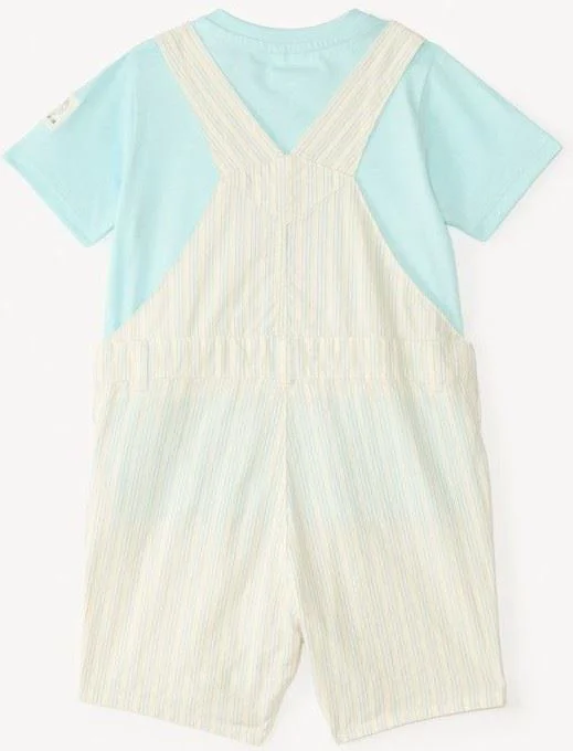 Orchestra Set 2 piese Baby Blue - tricou si salopeta scurta foto