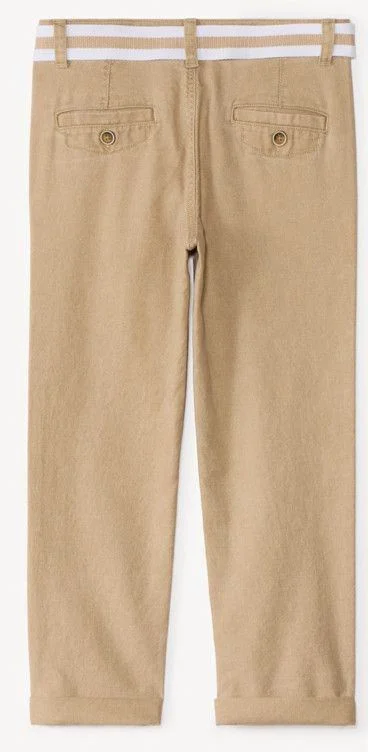 Orchestra Pantaloni drepti din panza cu curea Beige foto