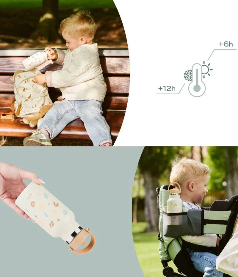 Sticla de apa din otel inoxidabil Babymoov Little Explorer Ivory foto