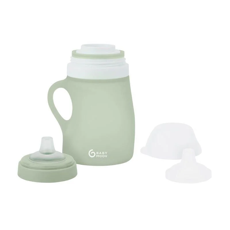 Sticla ergonomica de apa din silicon Babymoov Green foto