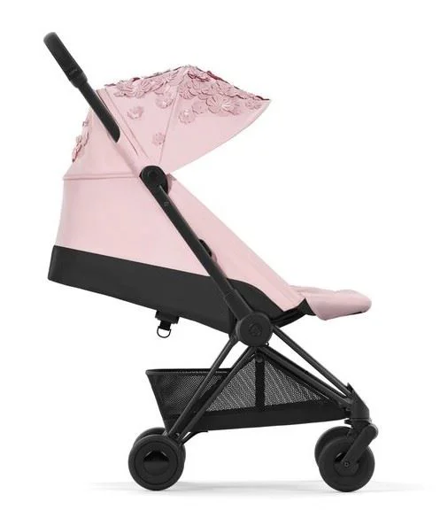Carucior de plimbare Cybex Coya Matt Black Simply Flowers Pink foto