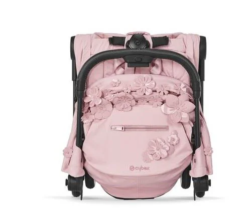 Carucior de plimbare Cybex Coya Matt Black Simply Flowers Pink foto