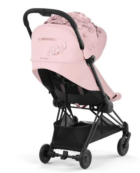 Carucior de plimbare Cybex Coya Matt Black Simply Flowers Pink foto