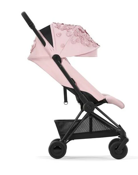 Carucior de plimbare Cybex Coya Matt Black Simply Flowers Pink foto