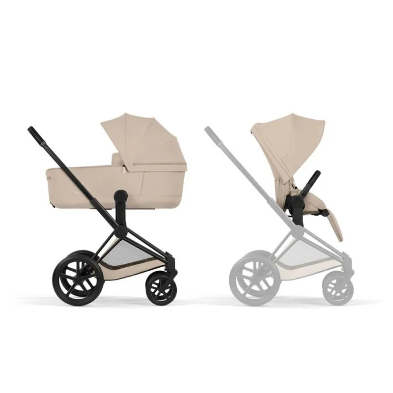 Carucior 2 in 1 Cybex Priam Matt Black Cozy Beige foto