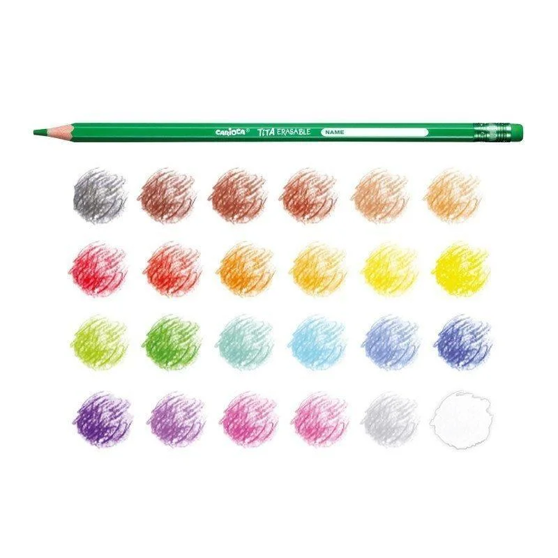Creioane colorate Carioca Tita Erasable, 24 buc. foto