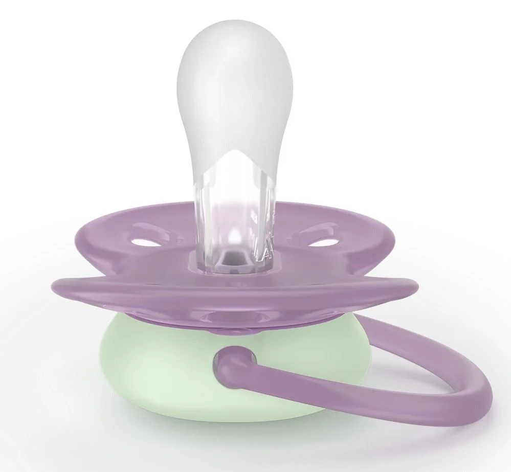 Suzete ortodontice de noapte Philips AVENT Ultra Soft Mov-verde (6-18 luni), 2 buc. foto