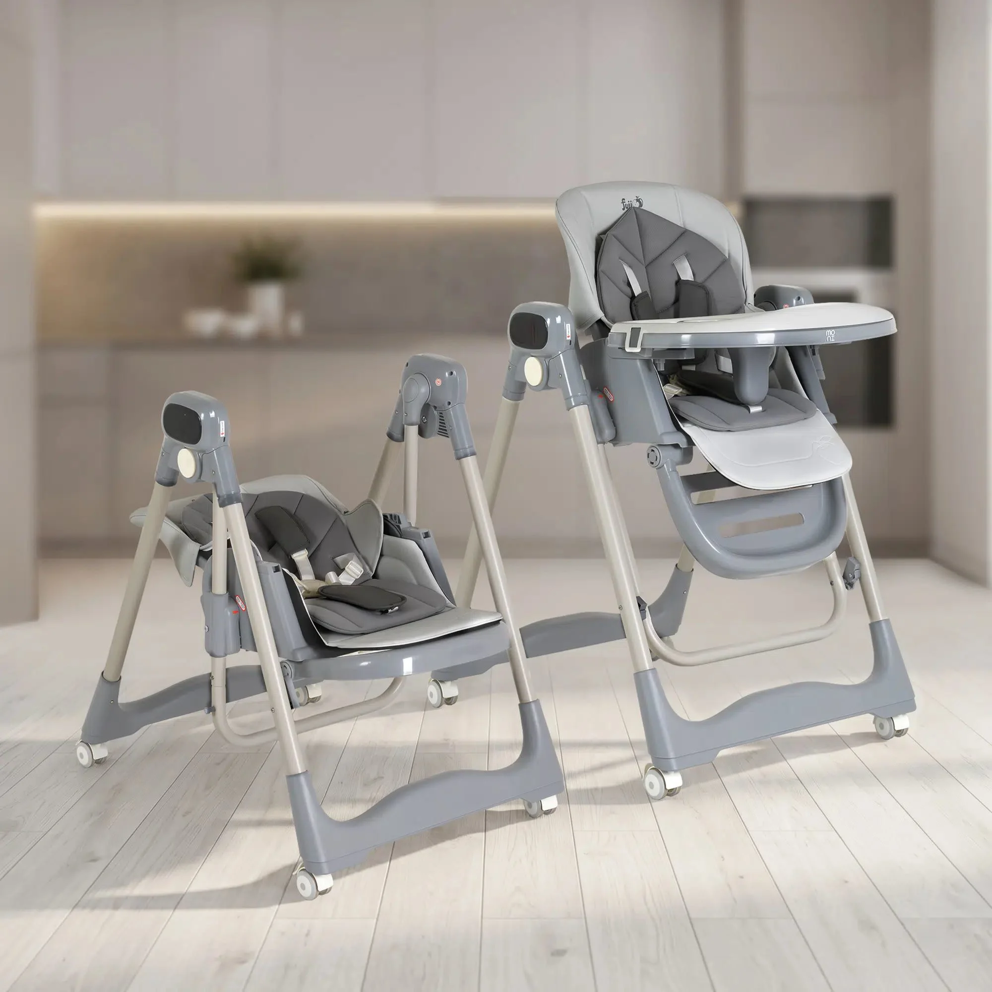 Scaun de masa pliabili 2 in 1 Moni Fuji cu balansare, Grey foto
