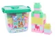 Set de constructie Play Toys Galeata cu blocuri pastel, 107 el. foto