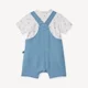 Orchestra Set 2 piese Sunny Blue - camasa cu maneca scurta si salopeta scurta foto