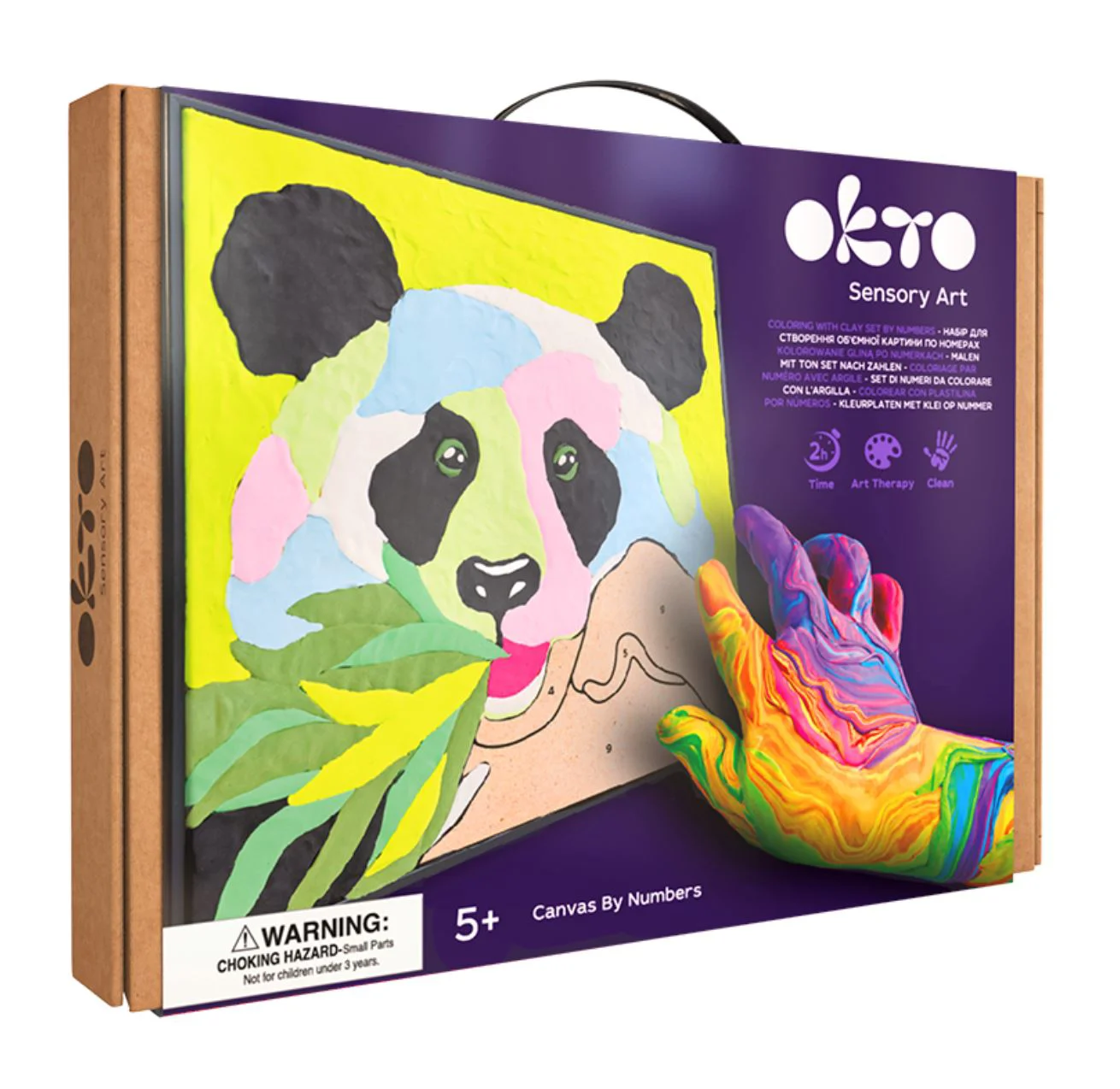 Раскраска по номерам Okto с воздушной глиной Панда, 29×29 см foto