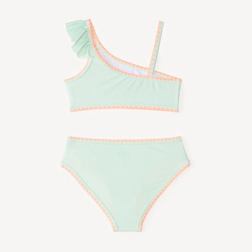 Orchestra Costum de baie din 2 piese Green Ruffles foto