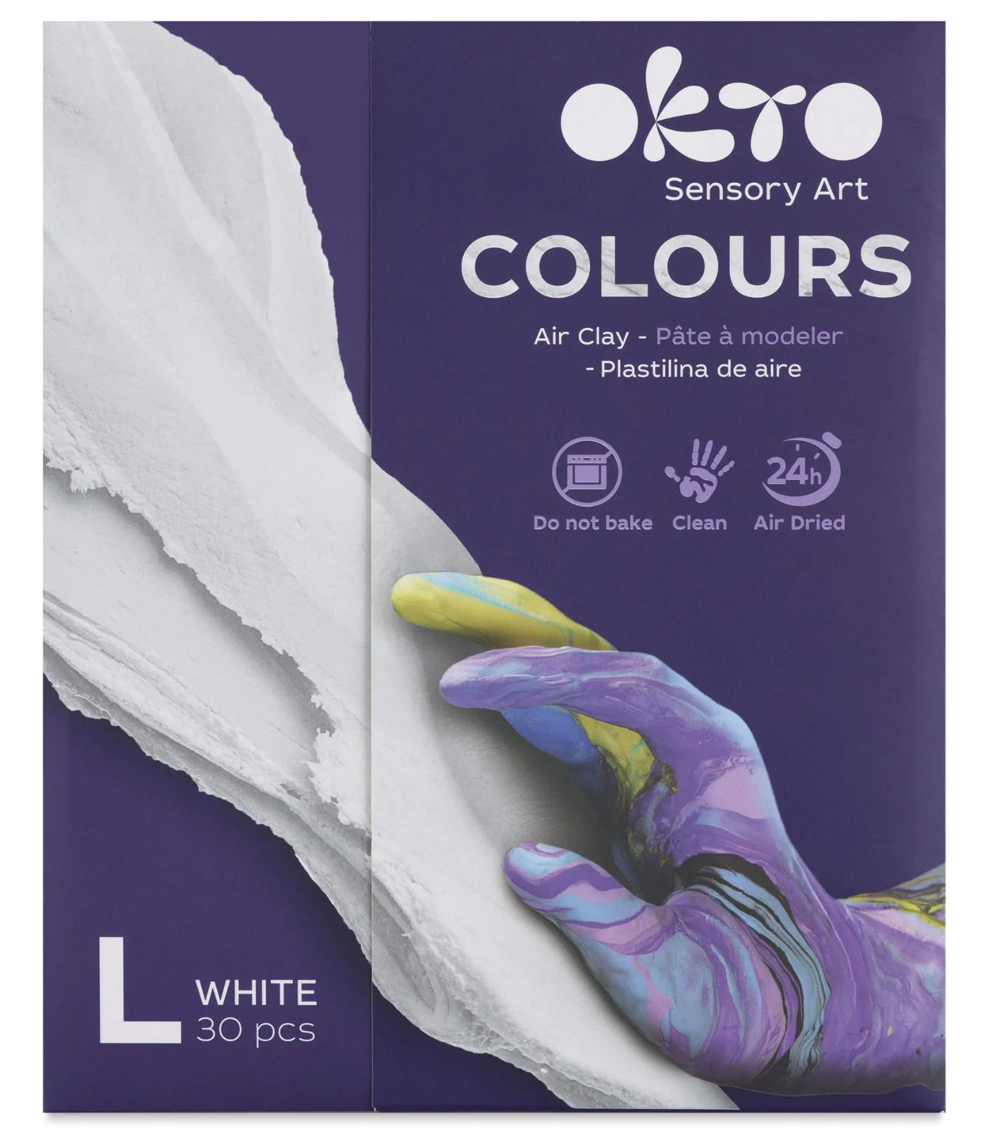 Воздушная глина OKTO Colours Белый, 30 шт. foto