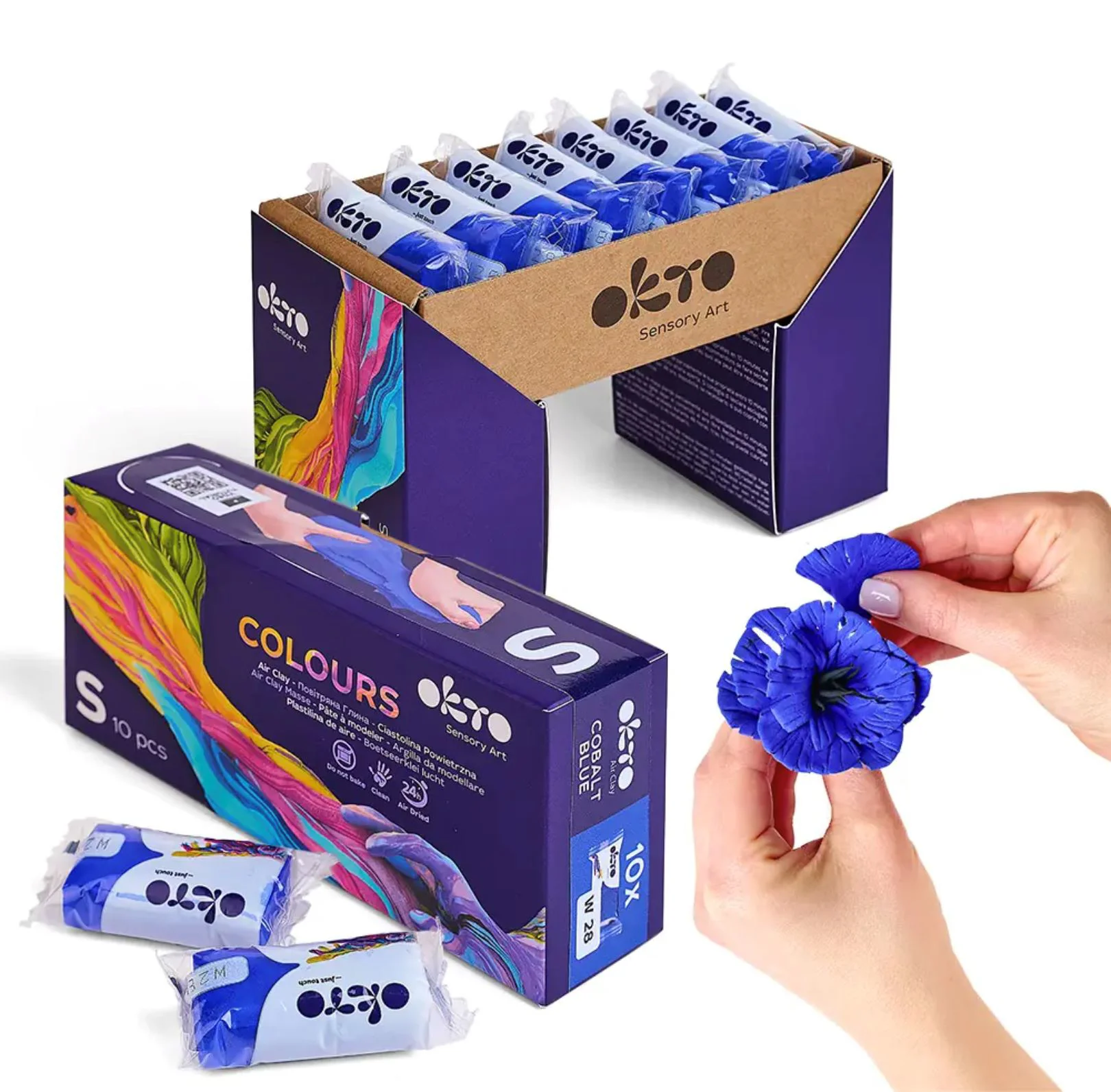 Воздушная глина Okto Colours Синий, 10 шт. foto