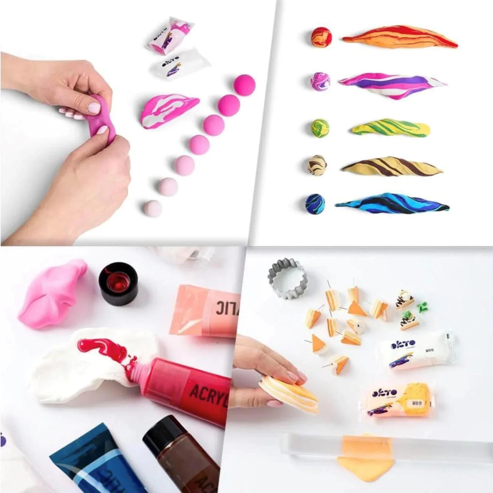 Воздушный пластилин Okto Colours Маджента, 10 эл. foto
