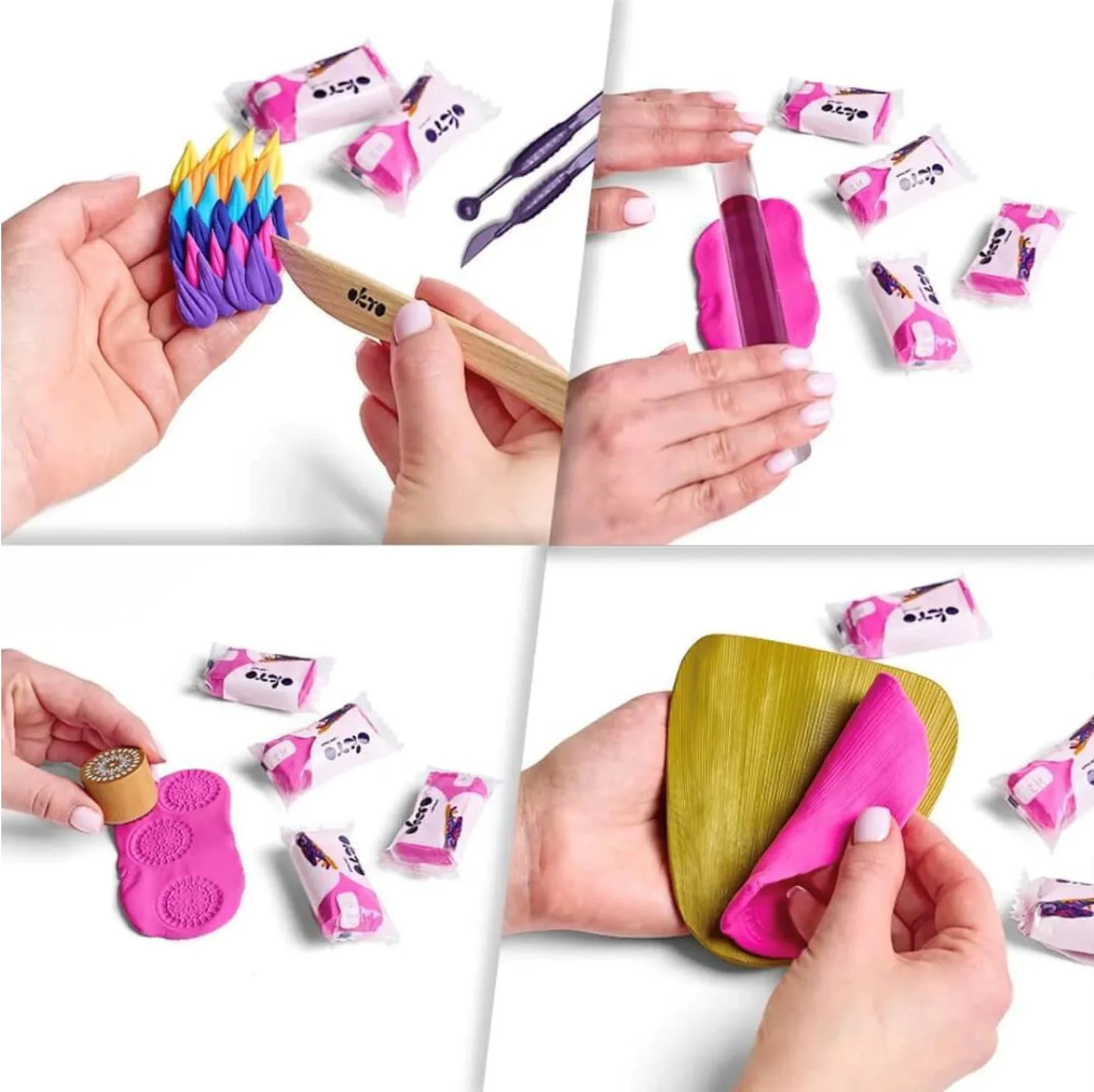 Воздушный пластилин Okto Colours Маджента, 10 эл. foto
